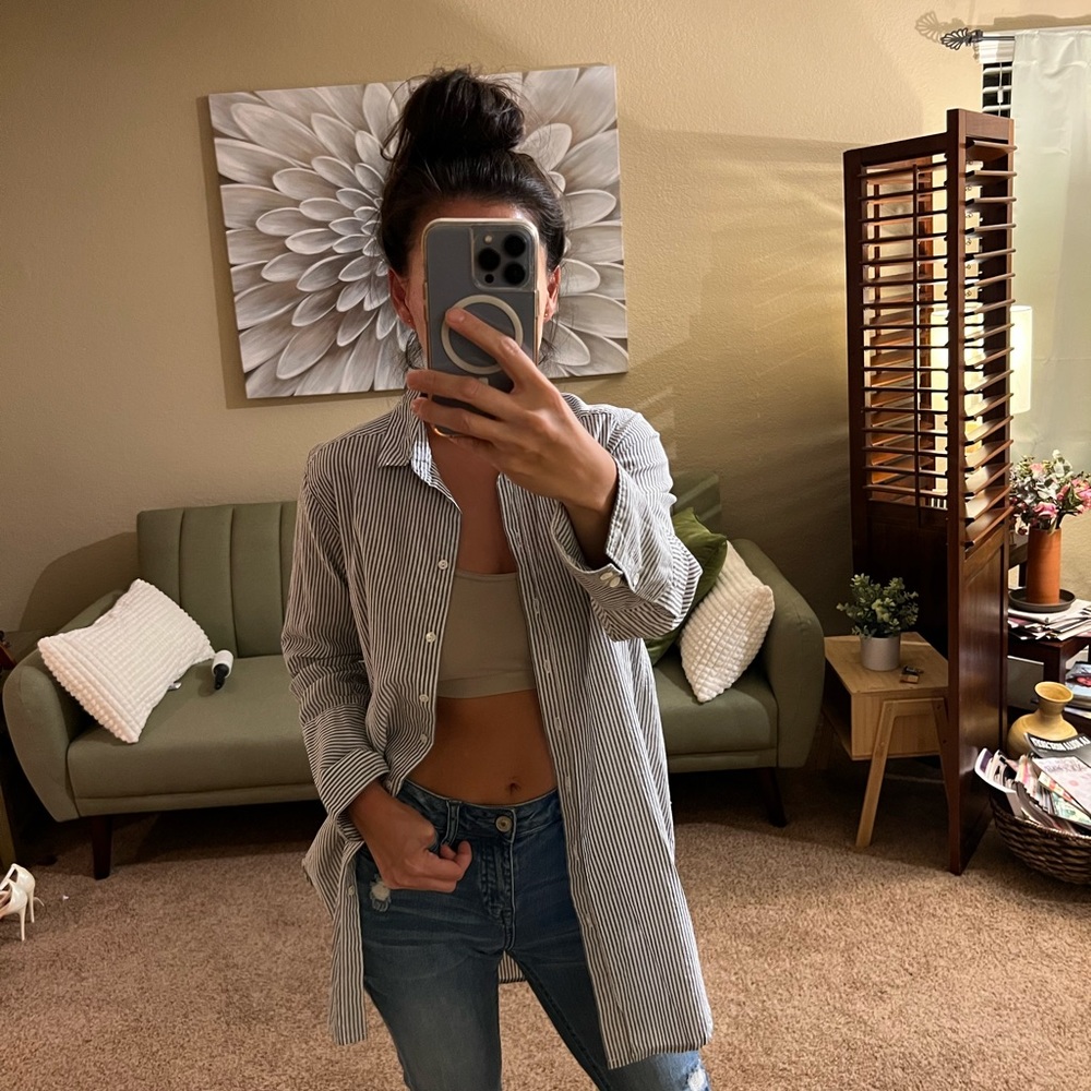 Versatile Striped Collared Blouse - A Wardrobe St… - image 2